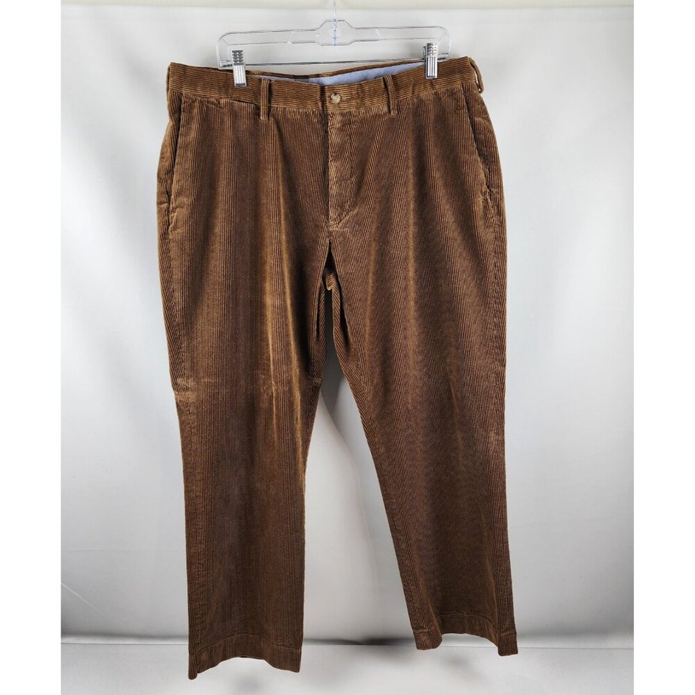 SOLD OUT Polo Ralph Lauren Corduroy Pants Men 38x30 Brown Flat Front Y2K Vintage